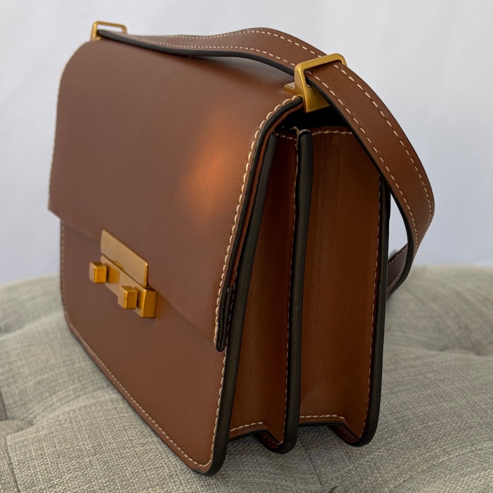 H&M Structured Tan Crossbody Bag with Gold Hardware - Picture 6 of 8